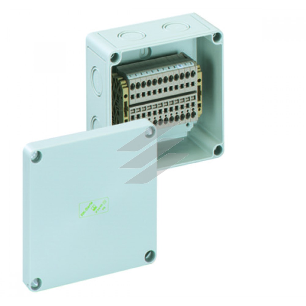 Корпус RK 4/12 SL-12х4² (130х130х75мм), клема 12х4мм², полістирол, 12 метричних вводів (2-М20, 9-М20/25, 1-М25-М32), IP66, Spelsberg